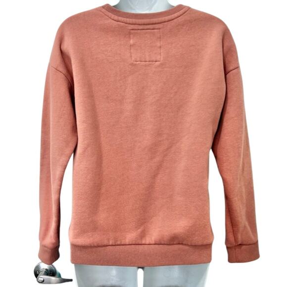 Superdry Smoke Rose Pink Applique Crew Neck Embroidered Sweatshirt size 2 - Picture 5 of 8
